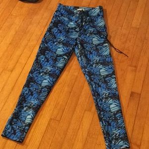Dolls Kill Blue Butterfly Lace-Up Pants